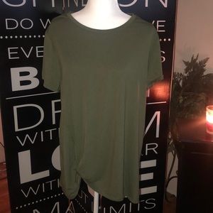 Olive green top with knot . Super comfy